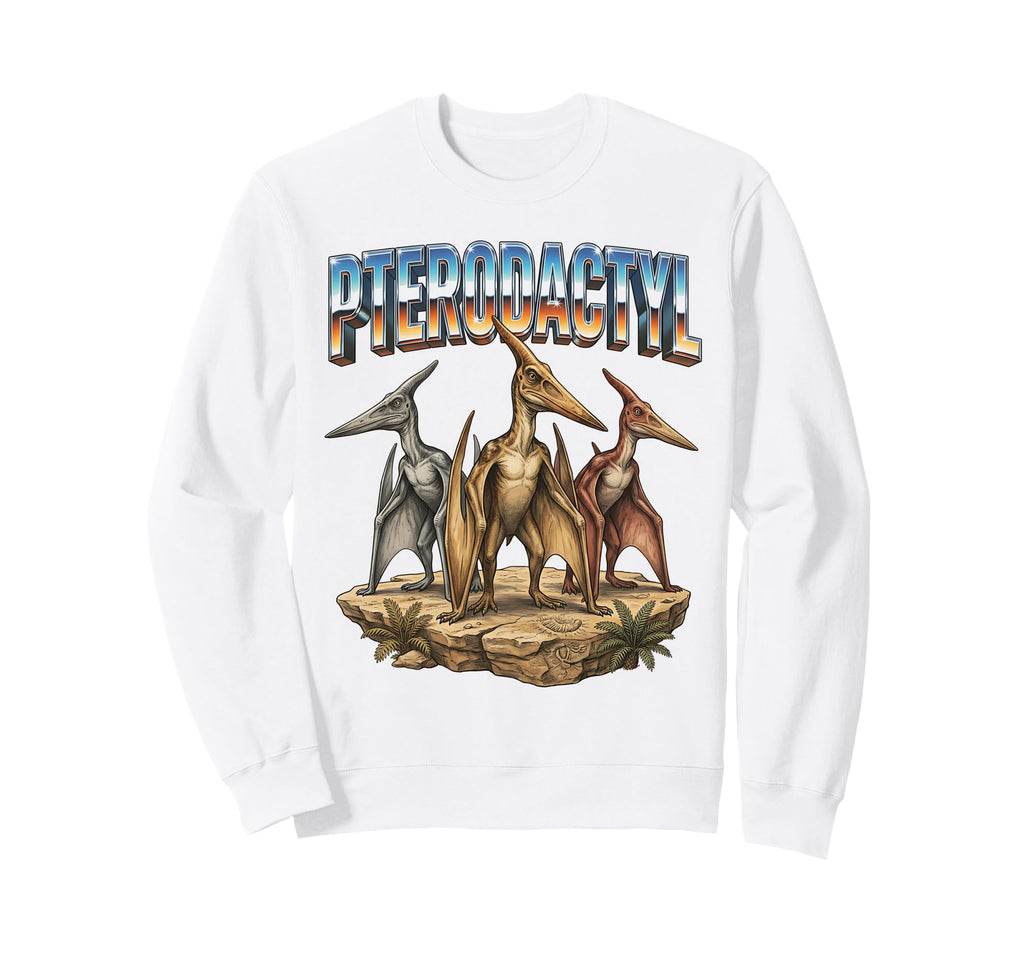 Pterodactyl 70S 90S Pterodactyl Sweatshirt - Trendy Graphic for Adults - T-Shirt, Sweatshirt, Hoodie