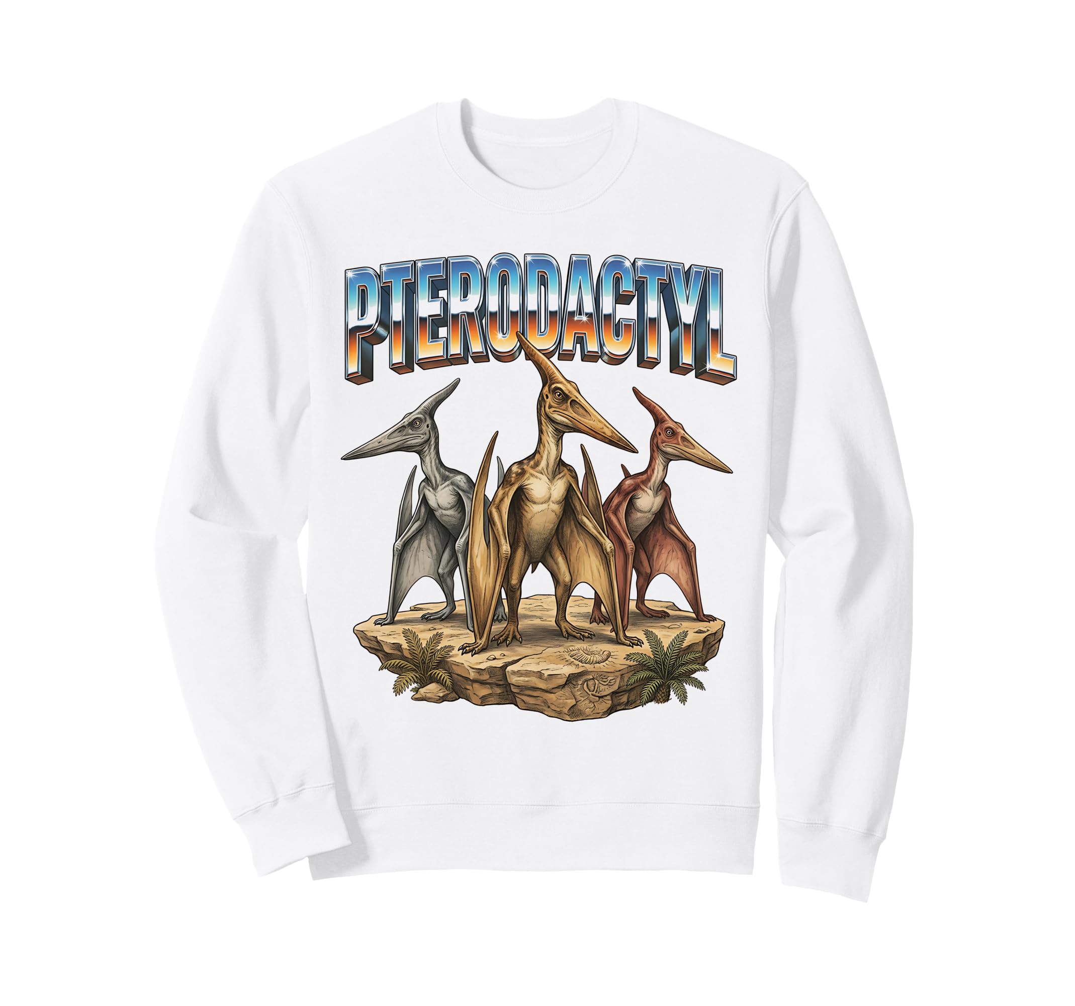 Pterodactyl 70S 90S Pterodactyl Sweatshirt - Trendy Graphic for Adults - T-Shirt, Sweatshirt, Hoodie