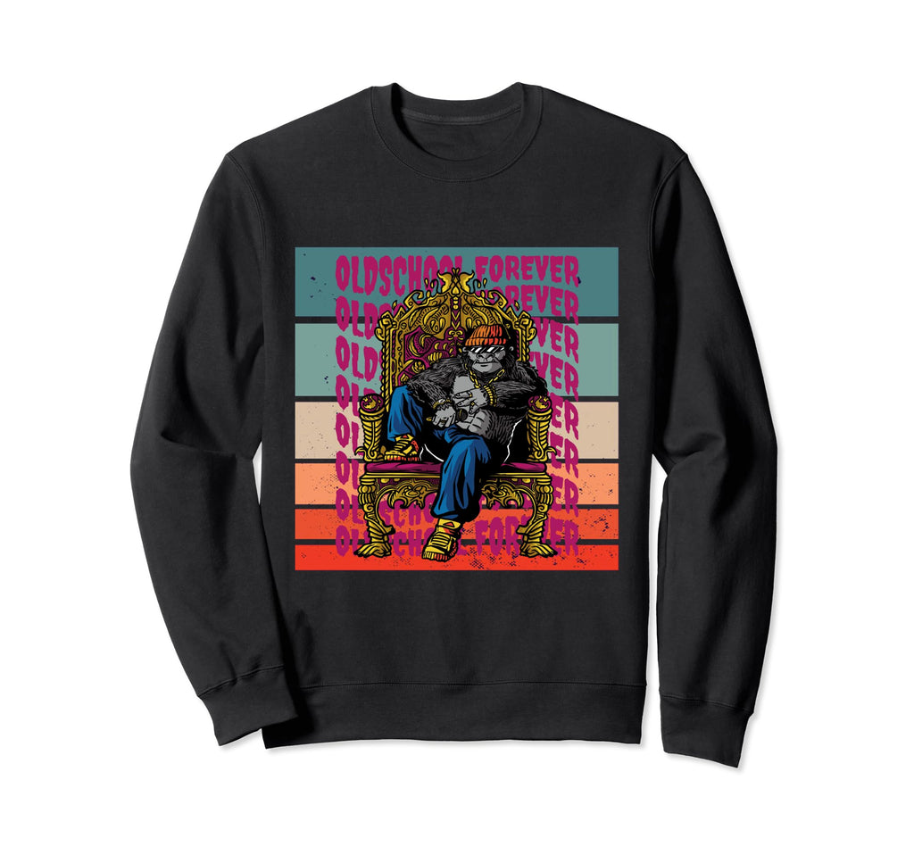 Gangsta Gorilla Oldschool Hip Hop Sweatshirt - Custom Art Print Men Women - T-Shirt, Sweatshirt, Hoodie