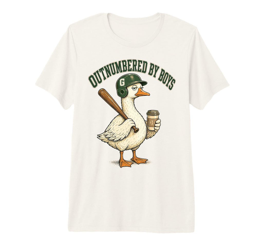Outnumbered Mom Goose Baseball Mama Tri T-Shirt - Unique Graphic Unisex - T-Shirt, Sweatshirt, Hoodie