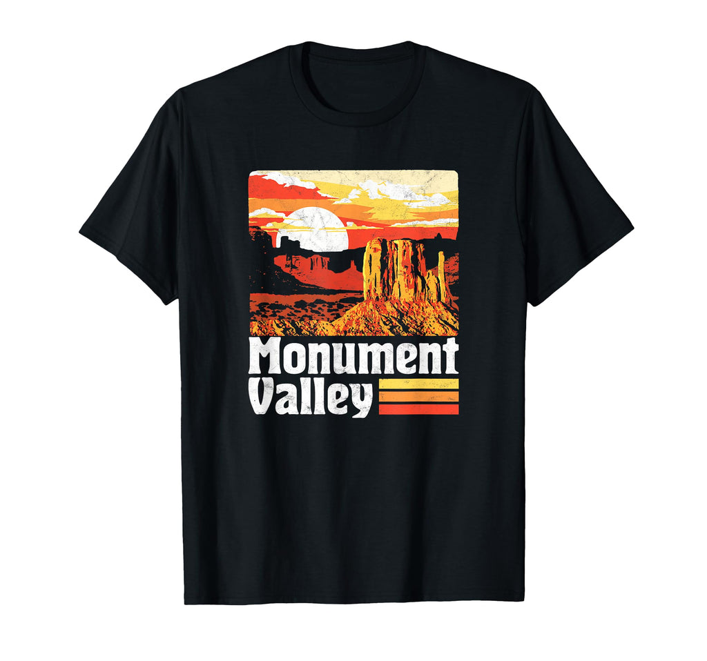 Monument Valley Sunset 80S Distressed T-Shirt - Trendy Graphic for Adults - T-Shirt, Sweatshirt, Hoodie