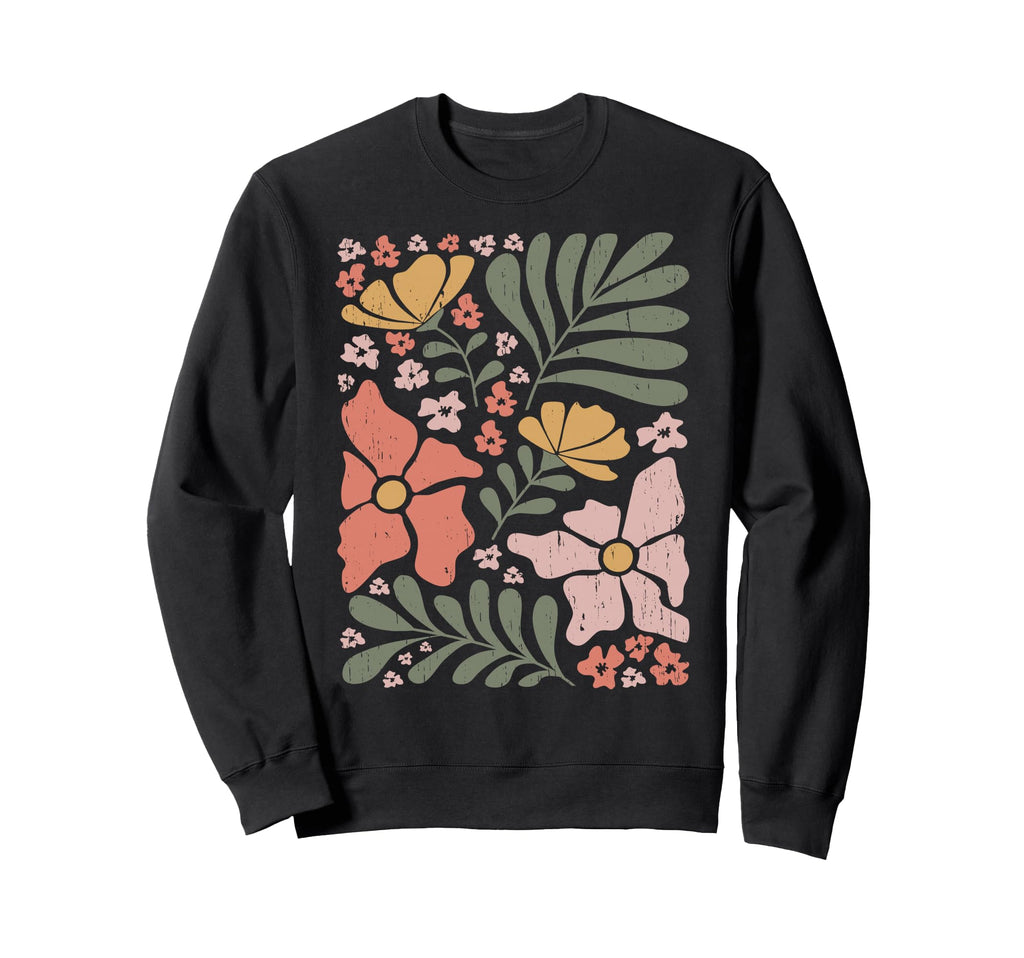 Boho Wildflowers Floral Abstract Sweatshirt - Streetwear Style Men Women - T-Shirt, Sweatshirt, Hoodie