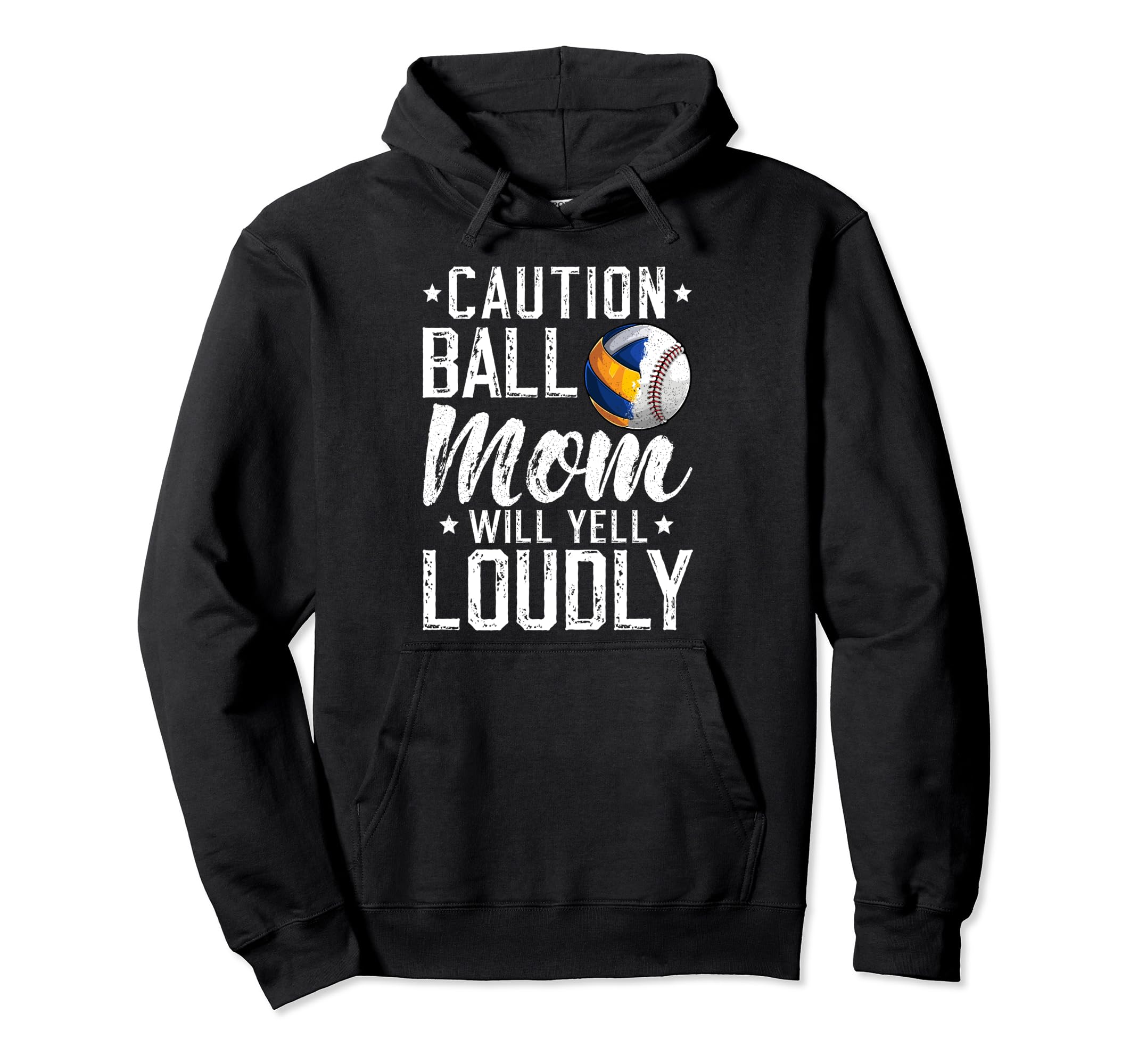 Ball Mom Will Yell Loudly Baseball Hoodie - Custom Art Print Unisex - T-Shirt, Sweatshirt, Hoodie