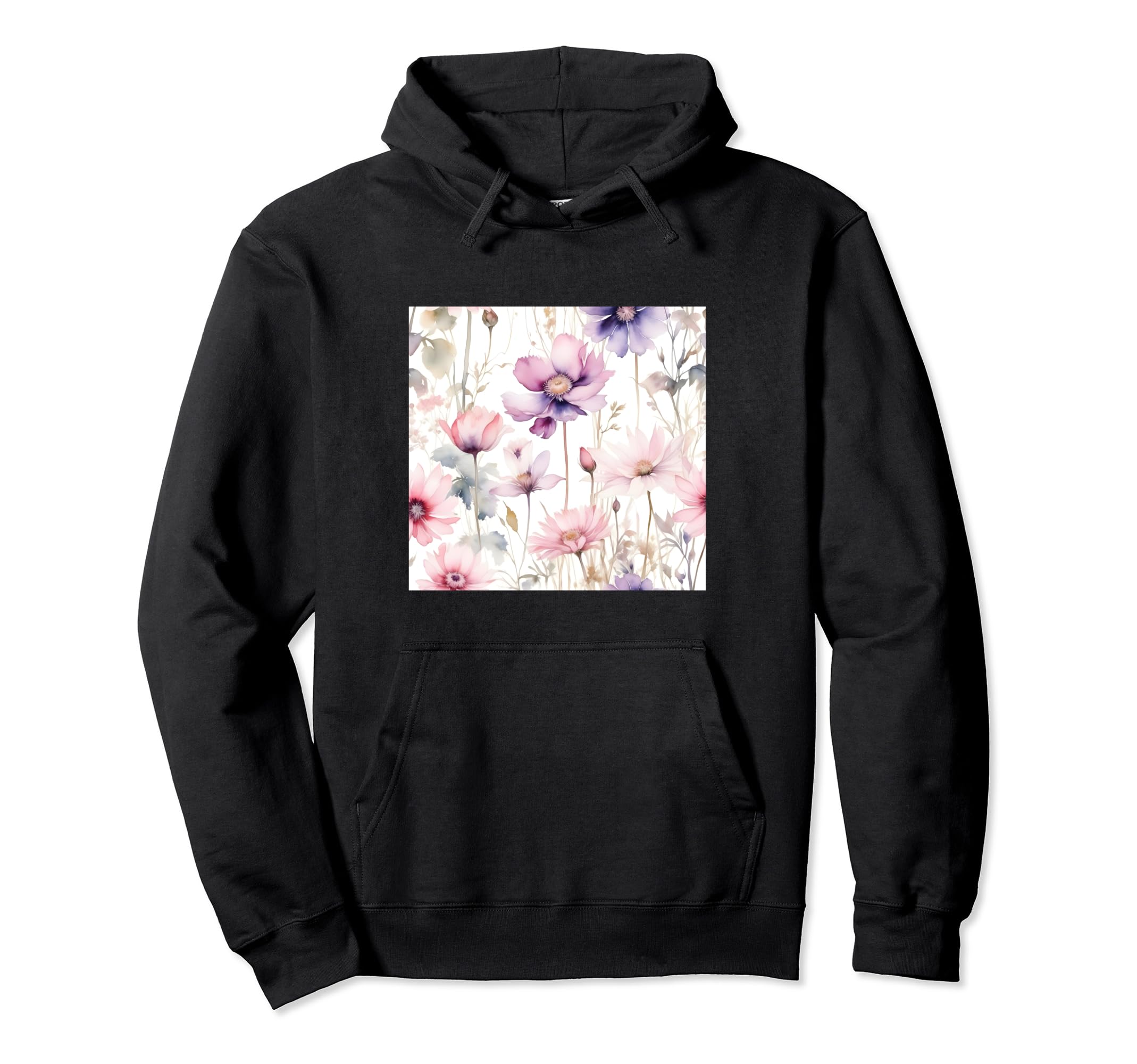 Watercolor Floral Pattern Hoodie - Casual Everyday Wear Unisex - T-Shirt, Sweatshirt, Hoodie