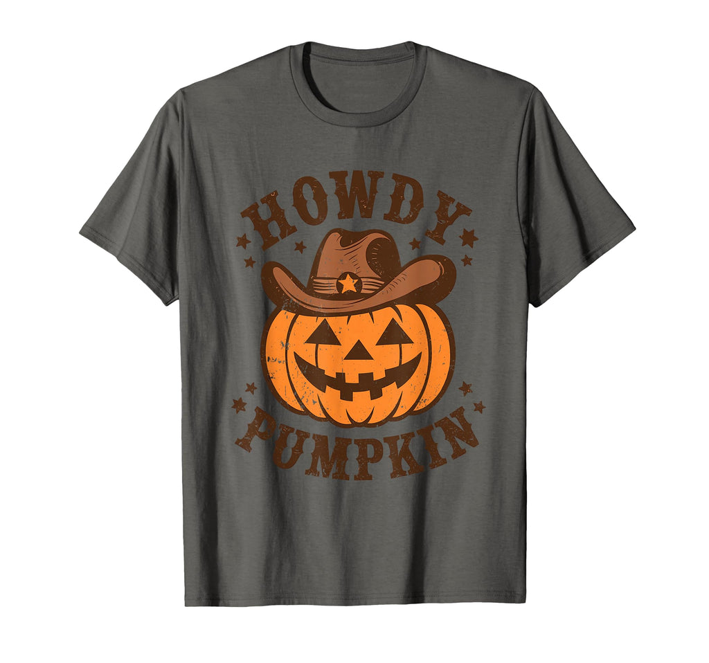 Howdy Pumpkin Autumn Western T-Shirt - Novelty Apparel for Adults - T-Shirt, Sweatshirt, Hoodie