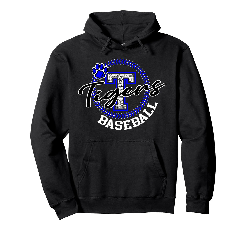 Tigers Baseball School Spirit Blue Hoodie - Fun Novelty Design Men Women - T-Shirt, Sweatshirt, Hoodie