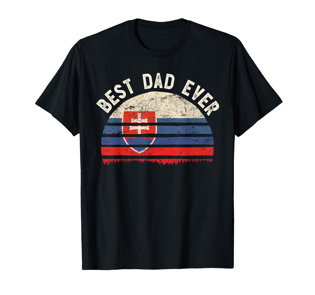 Best Dad Ever Slovakia Flag Sunset Art T-Shirt - Graphic Print Unisex - T-Shirt, Sweatshirt, Hoodie