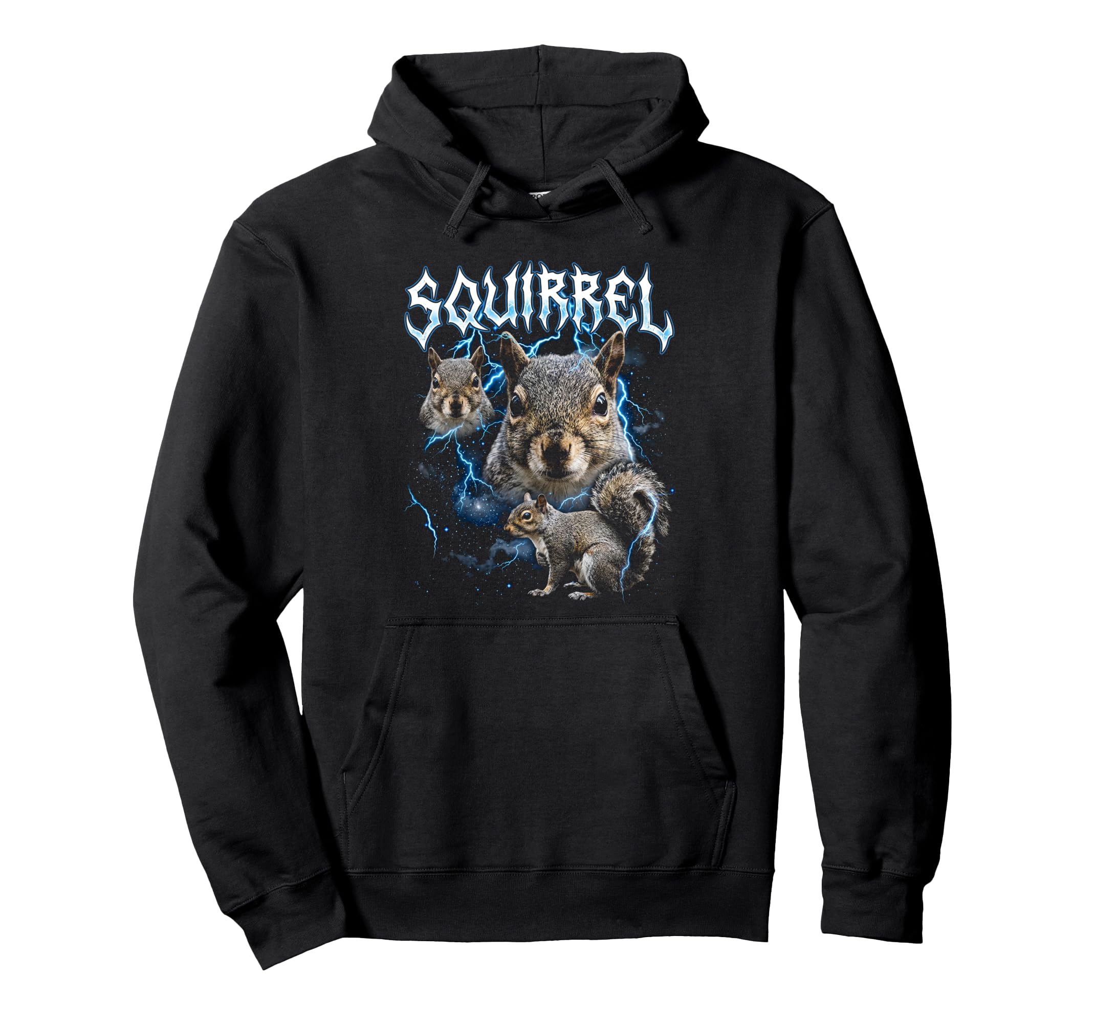 Squirrel 90S Heavy Metal Squirrel Hoodie - Custom Art Print for Adults - T-Shirt, Sweatshirt, Hoodie