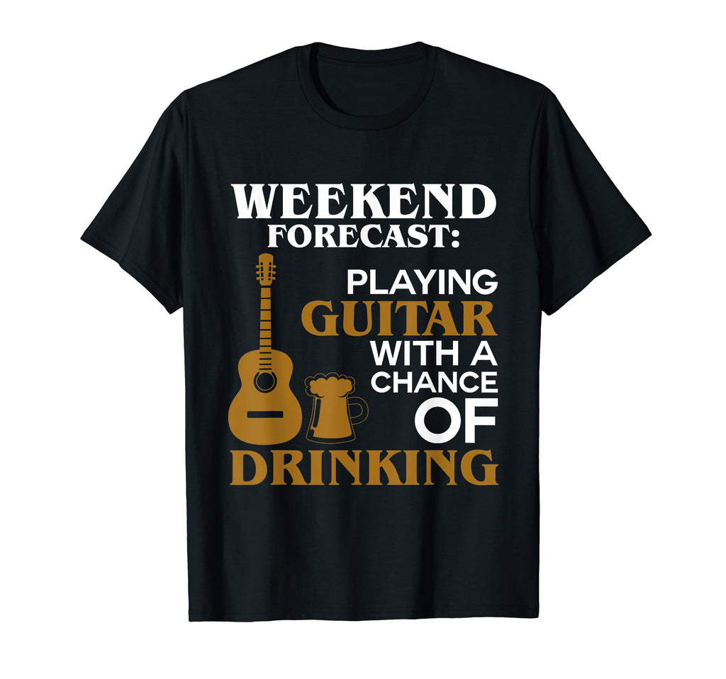 Weekend Forecast Playing Guitar T-Shirt - Graphic Print for Adults - T-Shirt, Sweatshirt, Hoodie