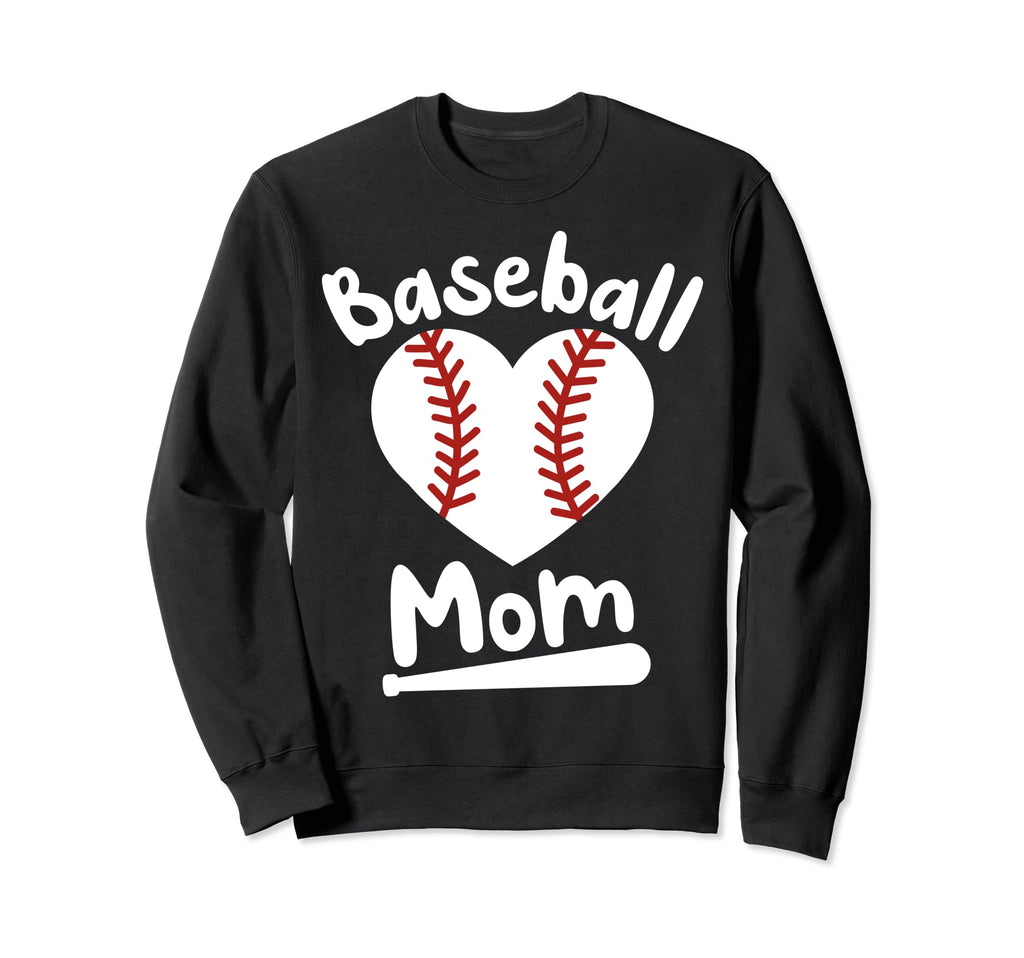 Baseball Mom Funny Heart Present Sweatshirt - Unique Graphic Unisex - T-Shirt, Sweatshirt, Hoodie