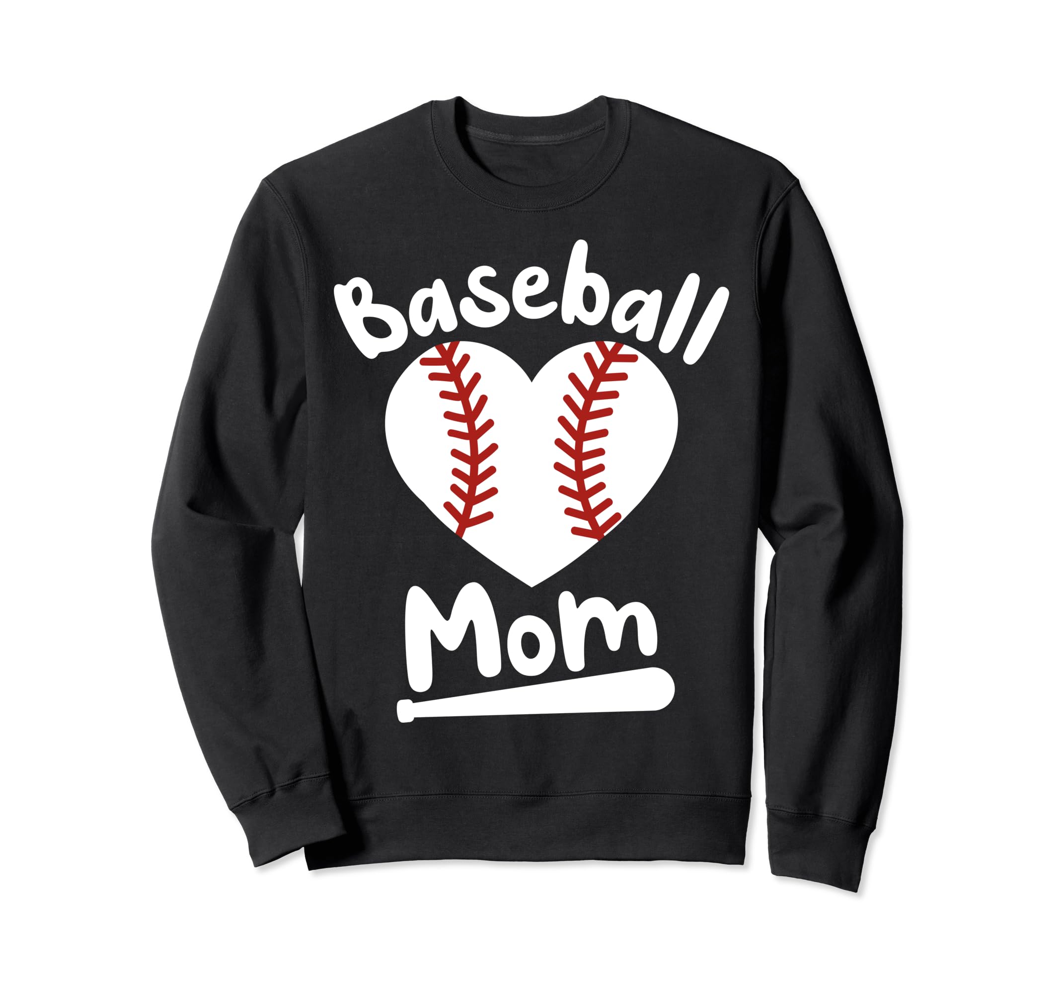 Baseball Mom Funny Heart Present Sweatshirt - Unique Graphic Unisex - T-Shirt, Sweatshirt, Hoodie