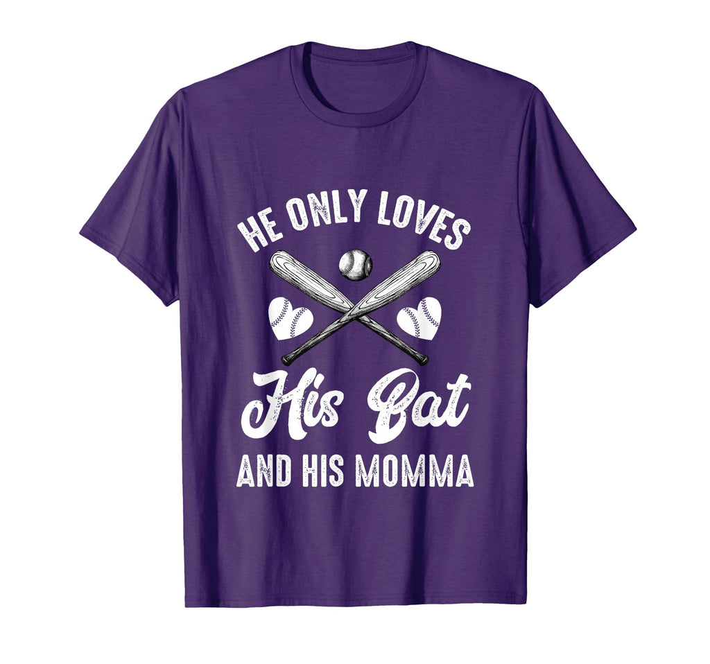 He Only Loves His Bat And His Momma T-Shirt - Minimalist Print Unisex - T-Shirt, Sweatshirt, Hoodie