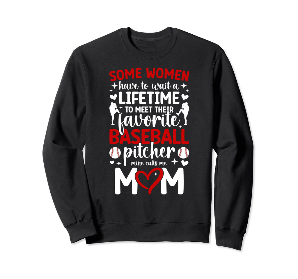 Proud Baseball Pitcher Mom Baseball Sweatshirt - Graphic Print for Adults - T-Shirt, Sweatshirt, Hoodie