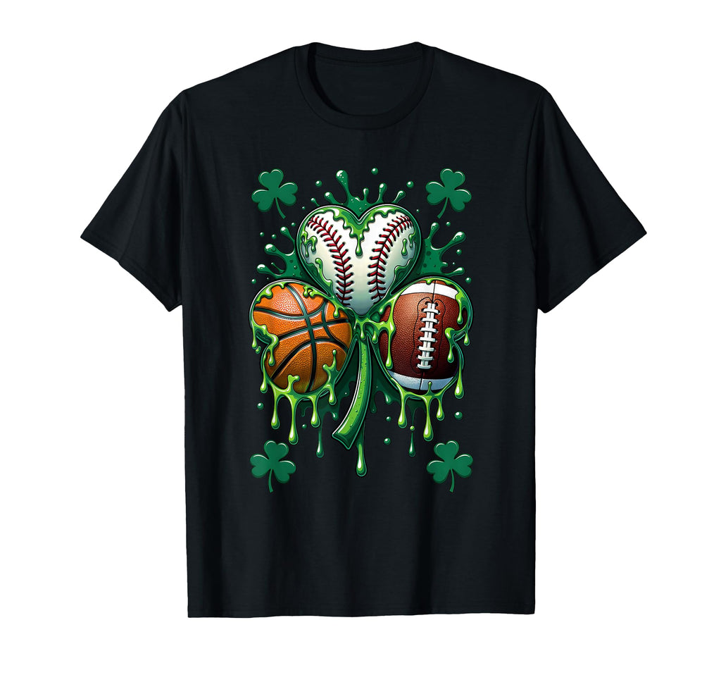 St Patricks Day Shamrock Basketball T-Shirt - Streetwear Style Unisex - T-Shirt, Sweatshirt, Hoodie
