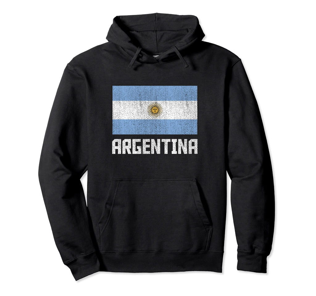 Argentina Flag Distressed Argentinian Hoodie - Streetwear Style for Adults - T-Shirt, Sweatshirt, Hoodie