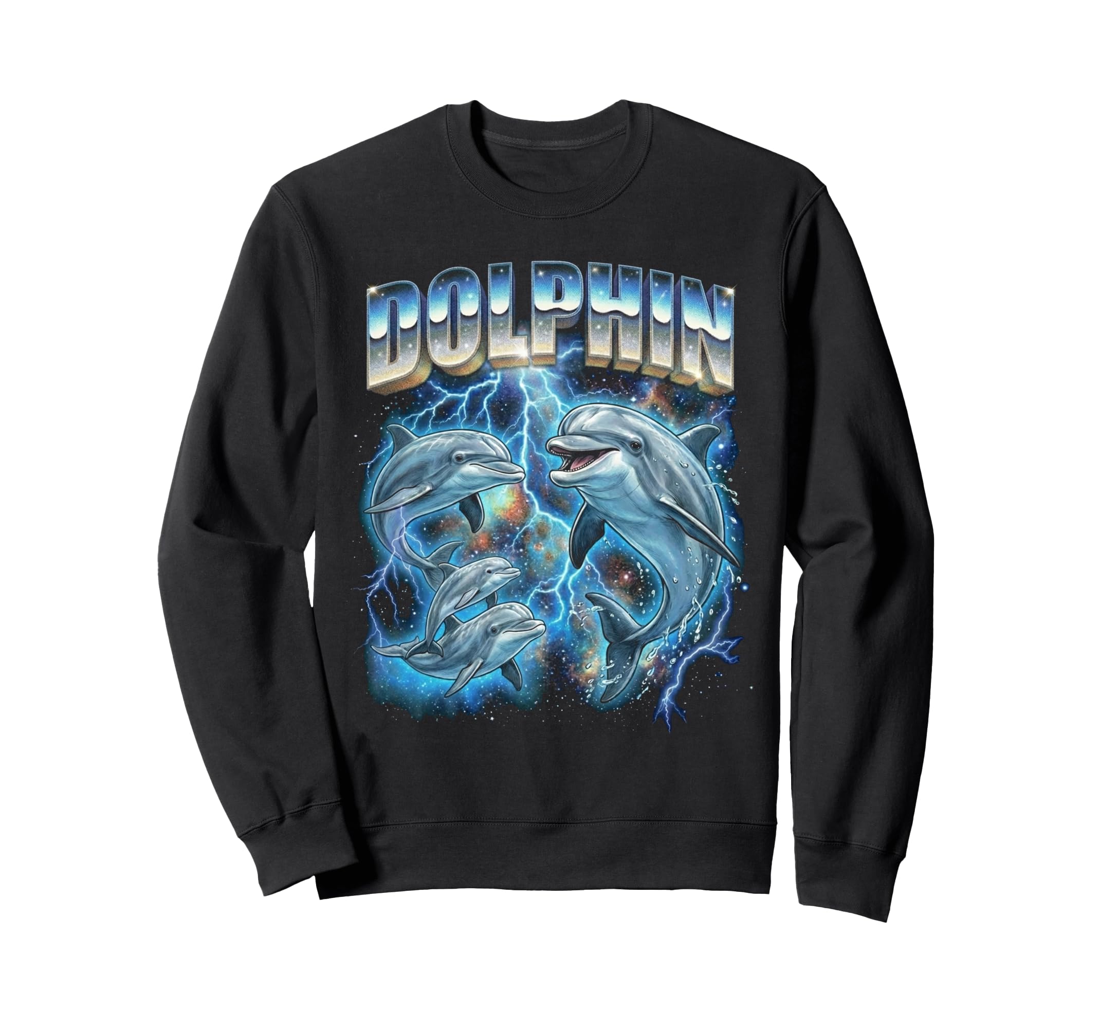 Dolphin 80S Funny Dolphin Lover 90S Sweatshirt - Fun Novelty Design Unisex - T-Shirt, Sweatshirt, Hoodie