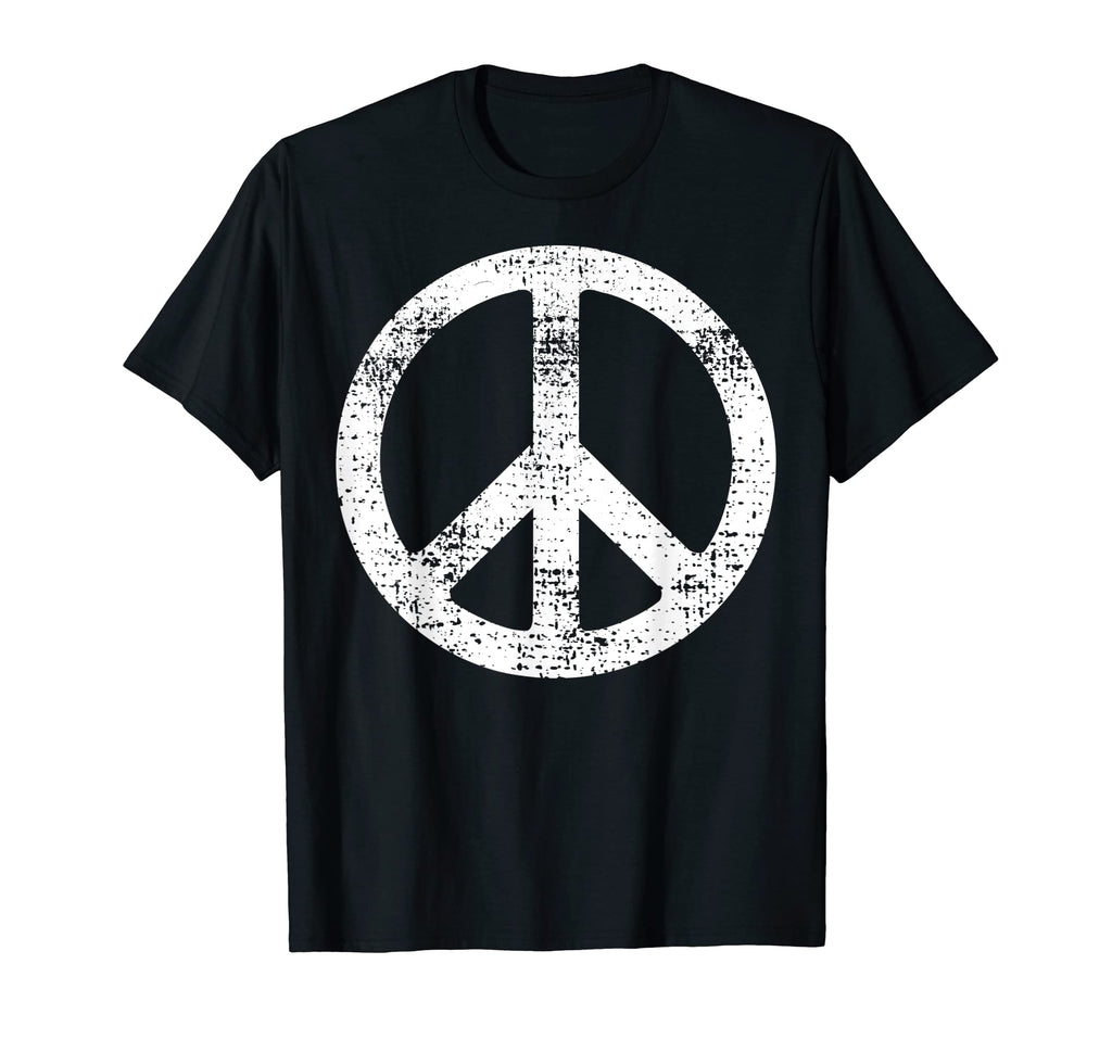 White Distressed Peace Sign Symbolic Art T-Shirt - Graphic Print for Adults - T-Shirt, Sweatshirt, Hoodie