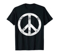 White Distressed Peace Sign Symbolic Art T-Shirt - Graphic Print for Adults - T-Shirt, Sweatshirt, Hoodie