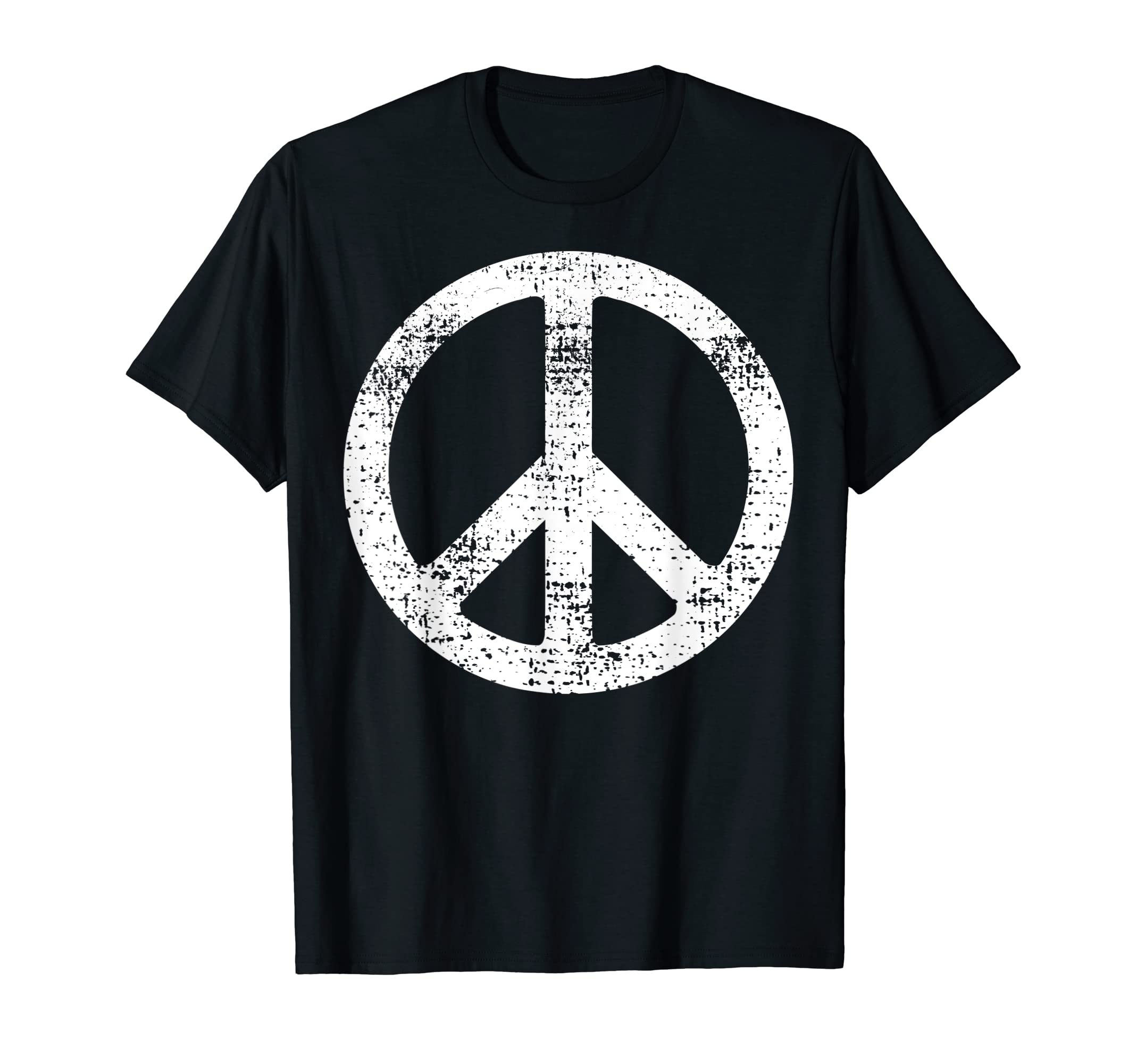 White Distressed Peace Sign Symbolic Art T-Shirt - Graphic Print for Adults - T-Shirt, Sweatshirt, Hoodie