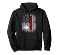 Baseball Papa American Flag Funny Hoodie - Fun Novelty Design Unisex - T-Shirt, Sweatshirt, Hoodie