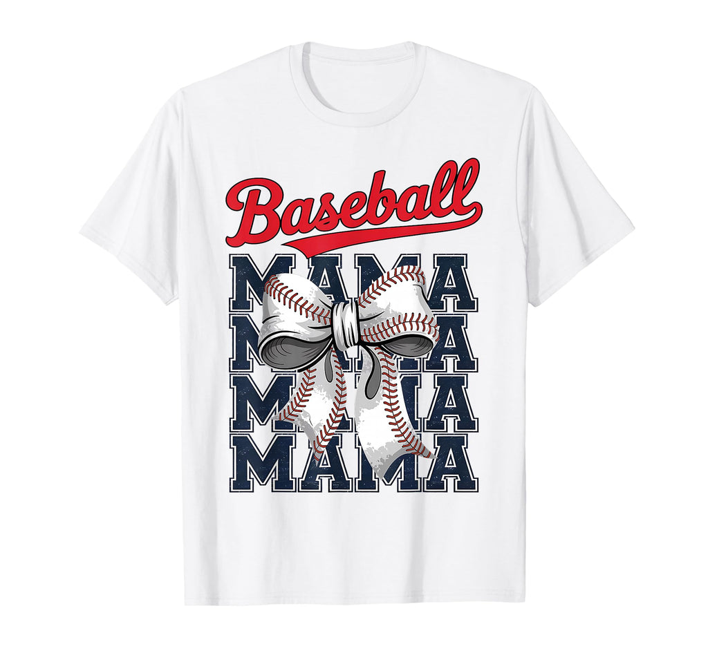 Baseball Mama Coquette Bow Game Day T-Shirt - Novelty Apparel Unisex - T-Shirt, Sweatshirt, Hoodie