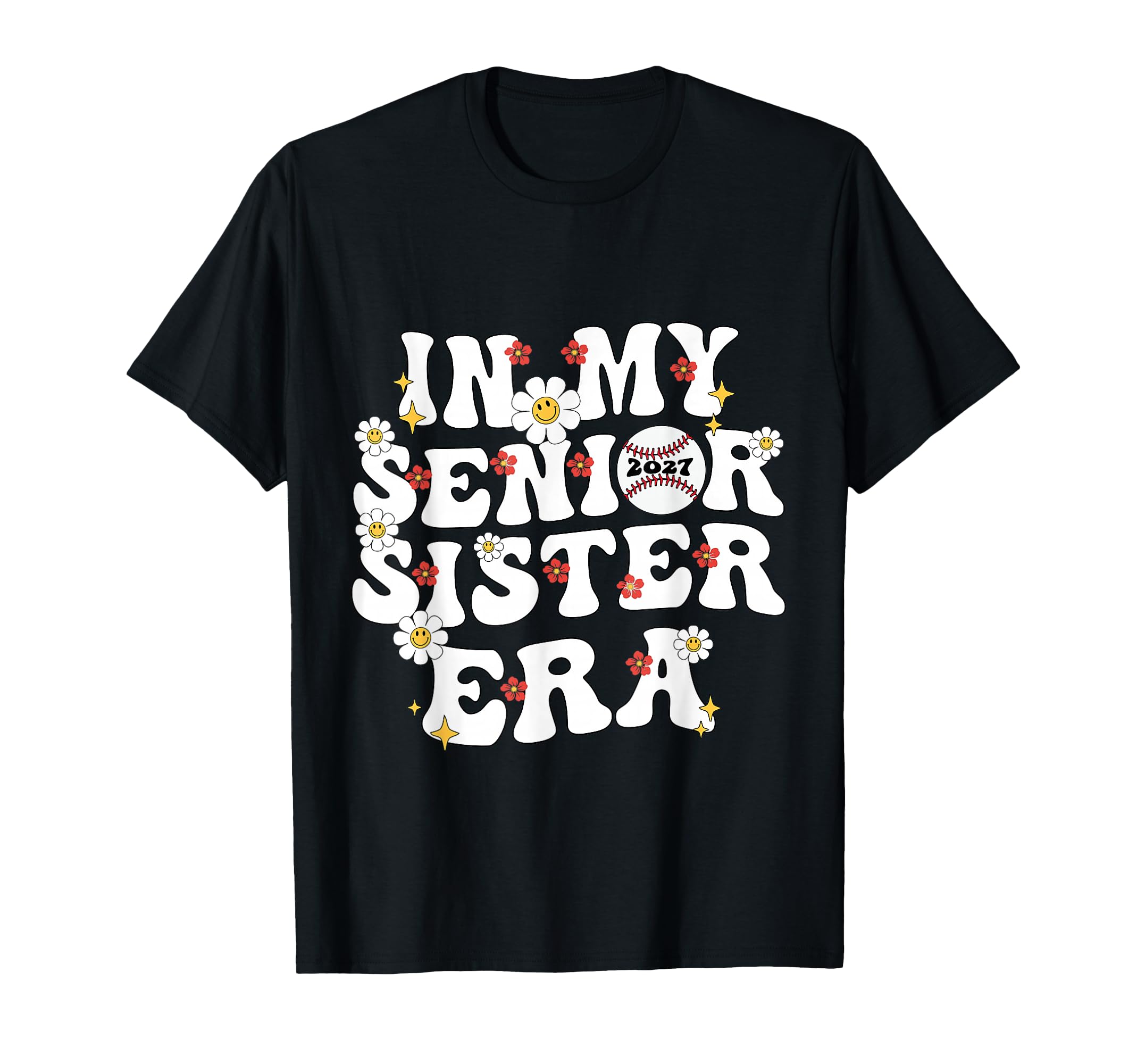 My Senior Sister Era Groovy Baseball T-Shirt - Trendy Graphic for Adults - T-Shirt, Sweatshirt, Hoodie