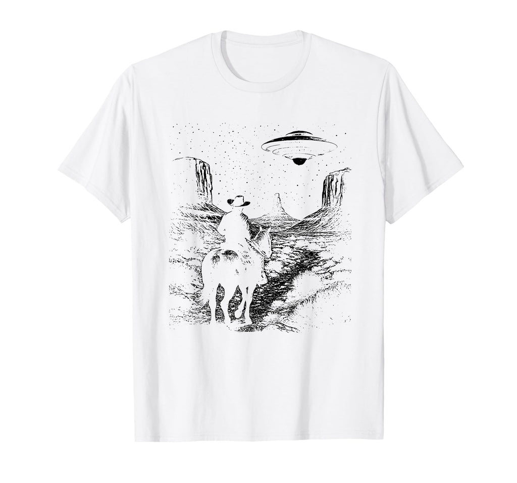 90S Cowboy Western Ufo T-Shirt - Novelty Apparel Unisex - T-Shirt, Sweatshirt, Hoodie