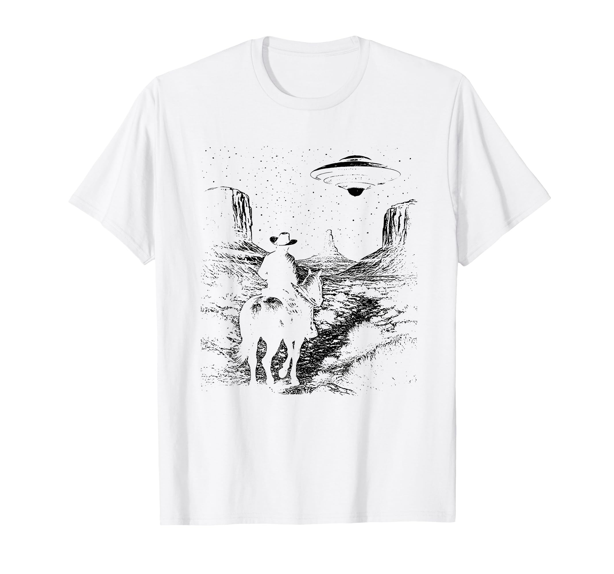 90S Cowboy Western Ufo T-Shirt - Novelty Apparel Unisex - T-Shirt, Sweatshirt, Hoodie