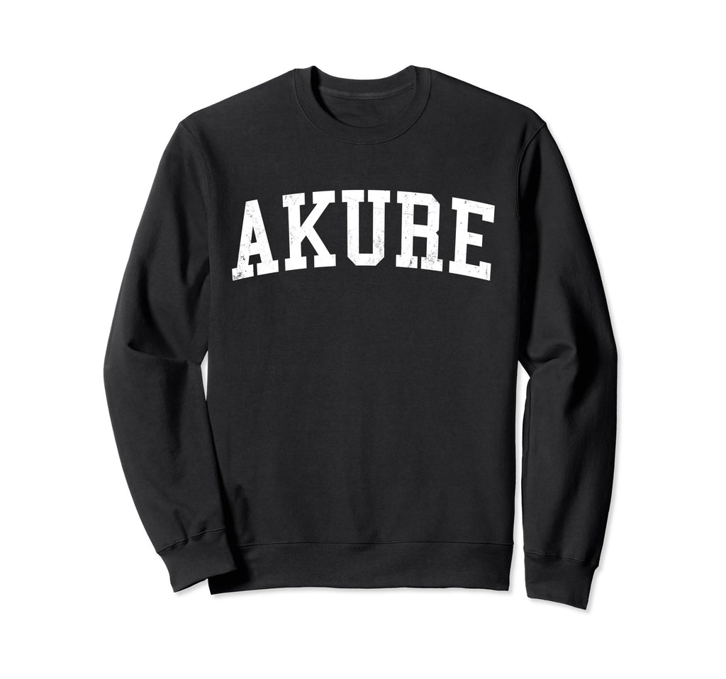 Akure Nigeria Distressed White Sweatshirt - Custom Art Print Men Women - T-Shirt, Sweatshirt, Hoodie