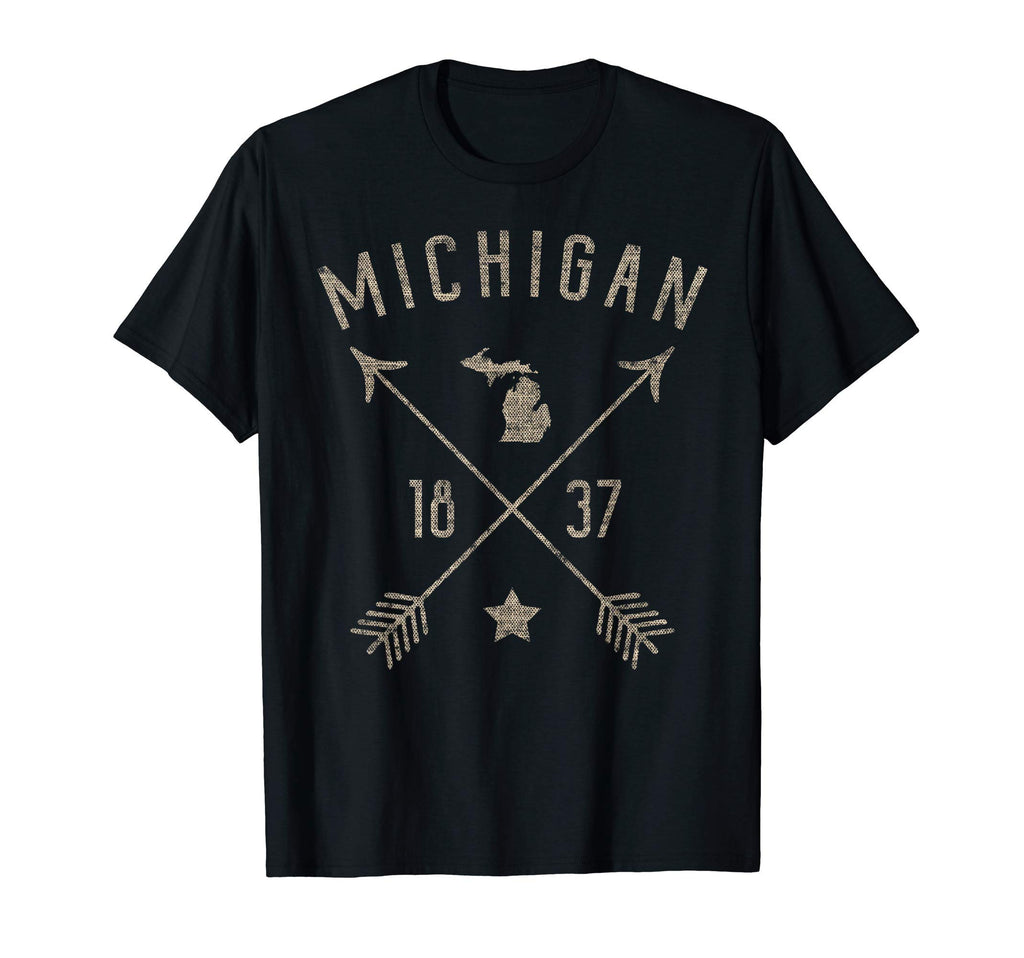 Michigan Distressed Home State Map Boho T-Shirt - Graphic Print Unisex - T-Shirt, Sweatshirt, Hoodie