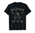 Michigan Distressed Home State Map Boho T-Shirt - Graphic Print Unisex - T-Shirt, Sweatshirt, Hoodie