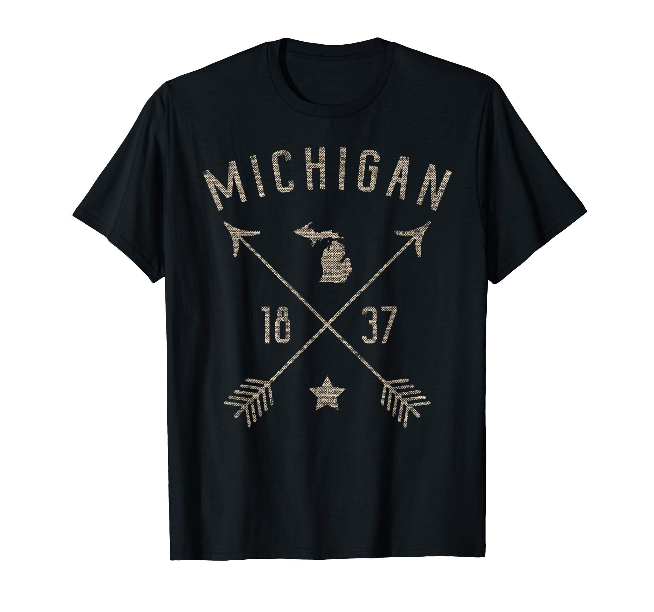 Michigan Distressed Home State Map Boho T-Shirt - Graphic Print Unisex - T-Shirt, Sweatshirt, Hoodie