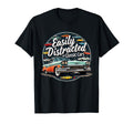 Easily Distracted Cars Old Car Guy T-Shirt - Minimalist Print Unisex - T-Shirt, Sweatshirt, Hoodie