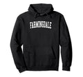 Farmingdale Ny Distressed White Varsity Hoodie - Custom Art Print Unisex - T-Shirt, Sweatshirt, Hoodie