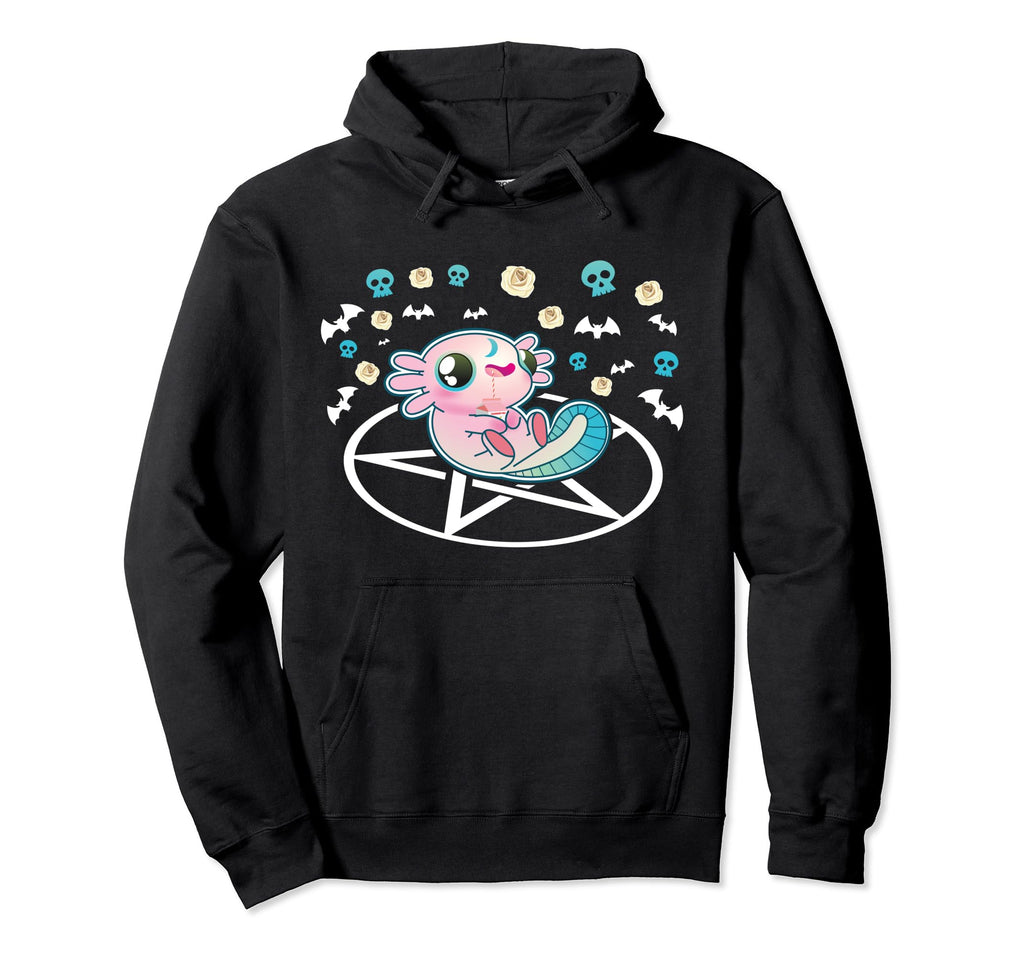 Axolotl Strawberry Milk Goth Axolotl Hoodie - Trendy Graphic Men Women - T-Shirt, Sweatshirt, Hoodie