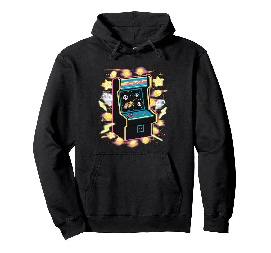 Pixel Art Arcade Machine Gaming Gamers Hoodie - Custom Art Print Men Women - T-Shirt, Sweatshirt, Hoodie