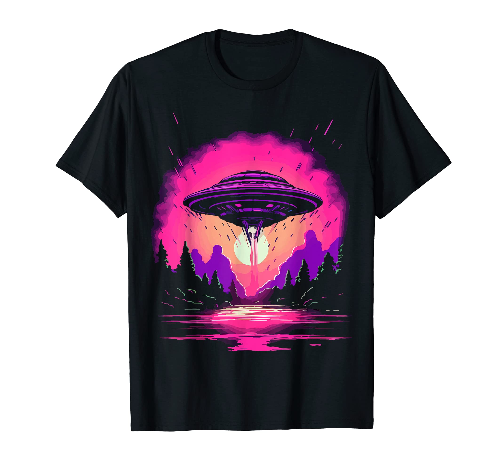 Ufo Alien 80S Vaporwave Synthwave T-Shirt - Aesthetic Graphic Men Women - T-Shirt, Sweatshirt, Hoodie