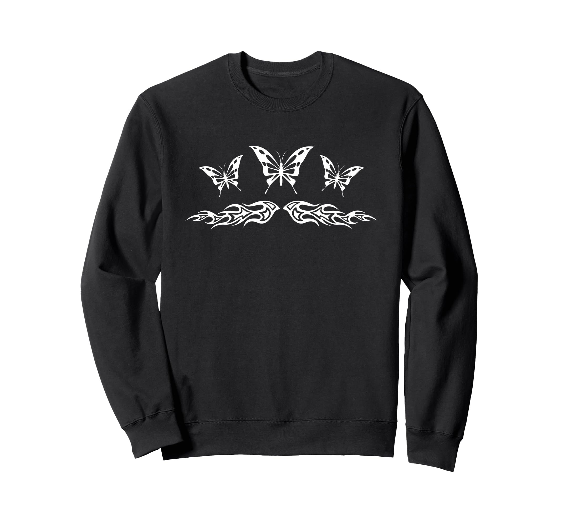 Fairycore Butterfly Tattoo Flames Sweatshirt - Fun Novelty Design Unisex - T-Shirt, Sweatshirt, Hoodie