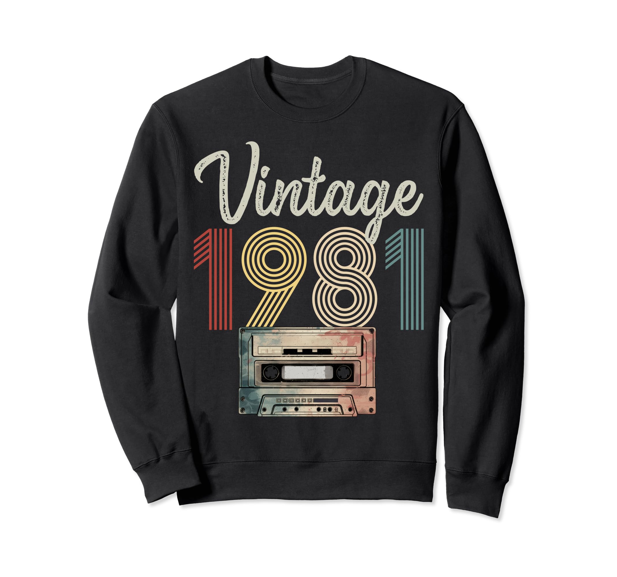 1981 Born 1981 Cassette Tape Sweatshirt - Graphic Print for Adults - T-Shirt, Sweatshirt, Hoodie