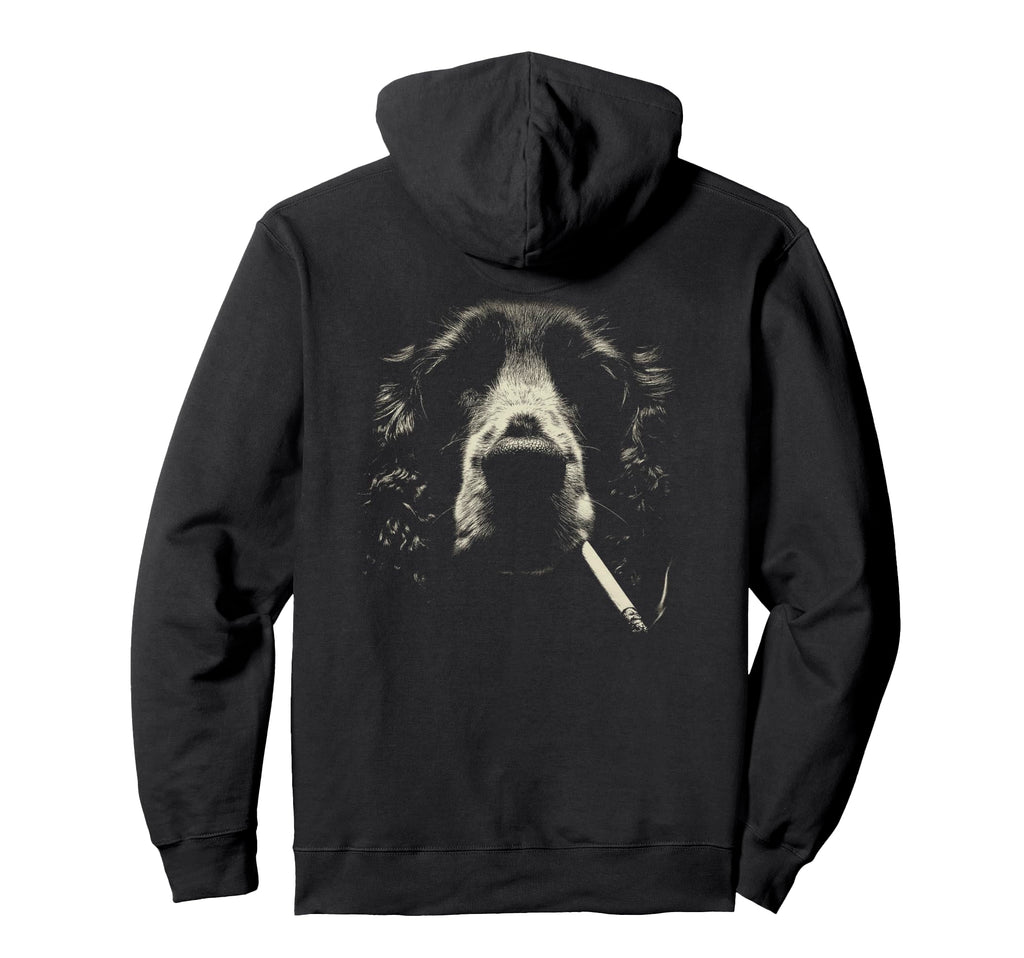 English Cocker Spaniel Smoking Cigarette Hoodie - Custom Art Print Unisex - T-Shirt, Sweatshirt, Hoodie