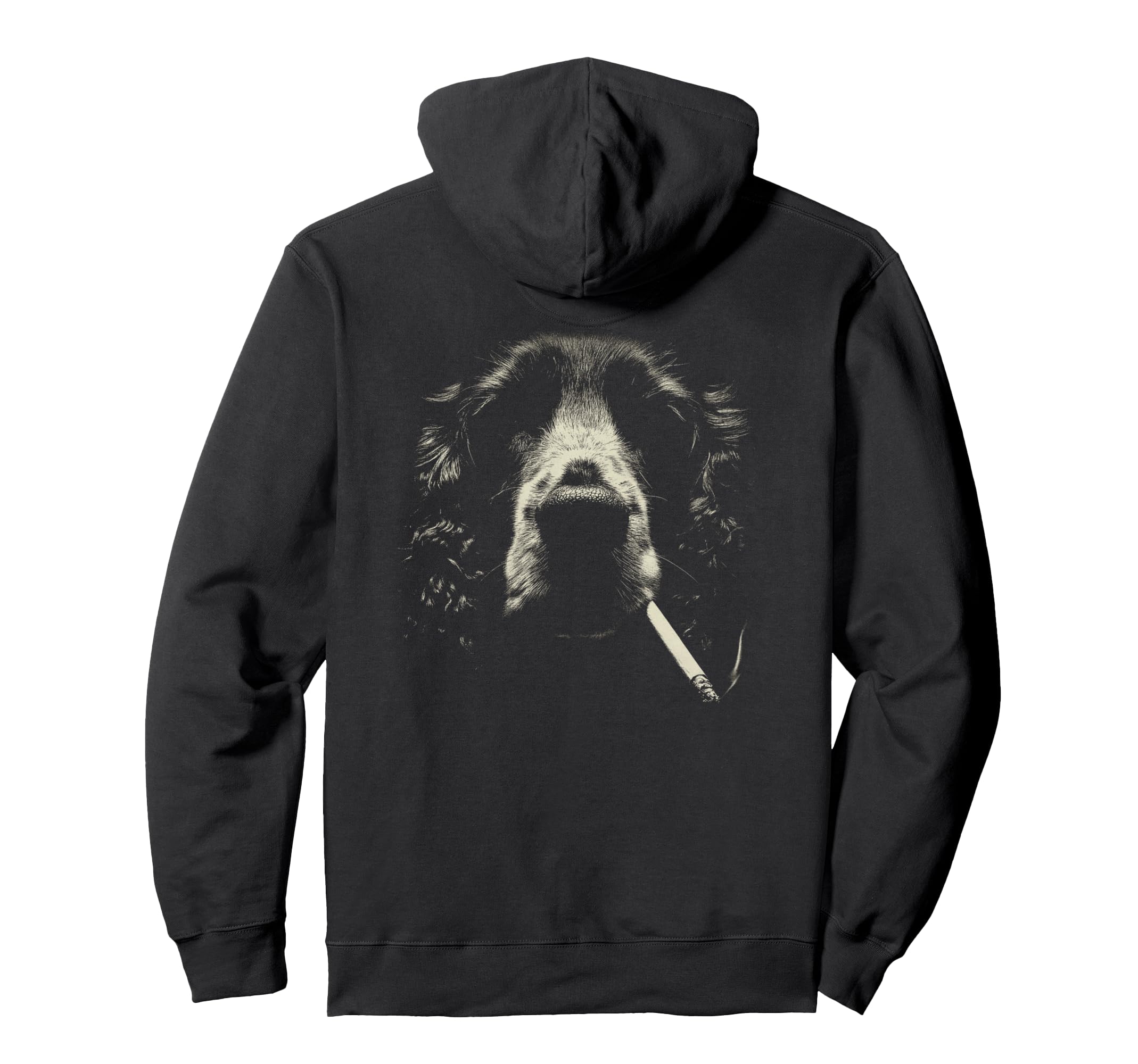 English Cocker Spaniel Smoking Cigarette Hoodie - Custom Art Print Unisex - T-Shirt, Sweatshirt, Hoodie
