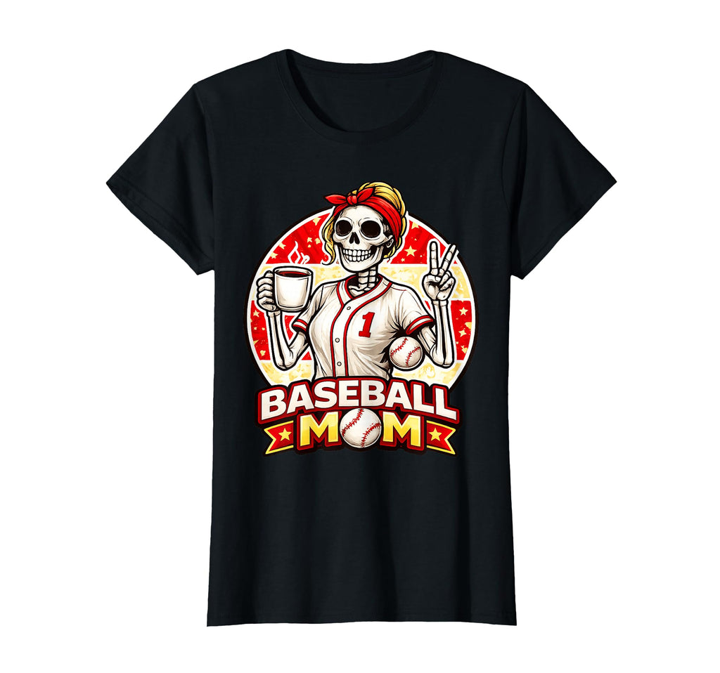 Baseball Mom Game Day Coffee Lover T-Shirt - Custom Art Print Men Women - T-Shirt, Sweatshirt, Hoodie