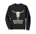Bohemian Western Cow Skull Sweatshirt - Casual Everyday Wear Men Women - T-Shirt, Sweatshirt, Hoodie
