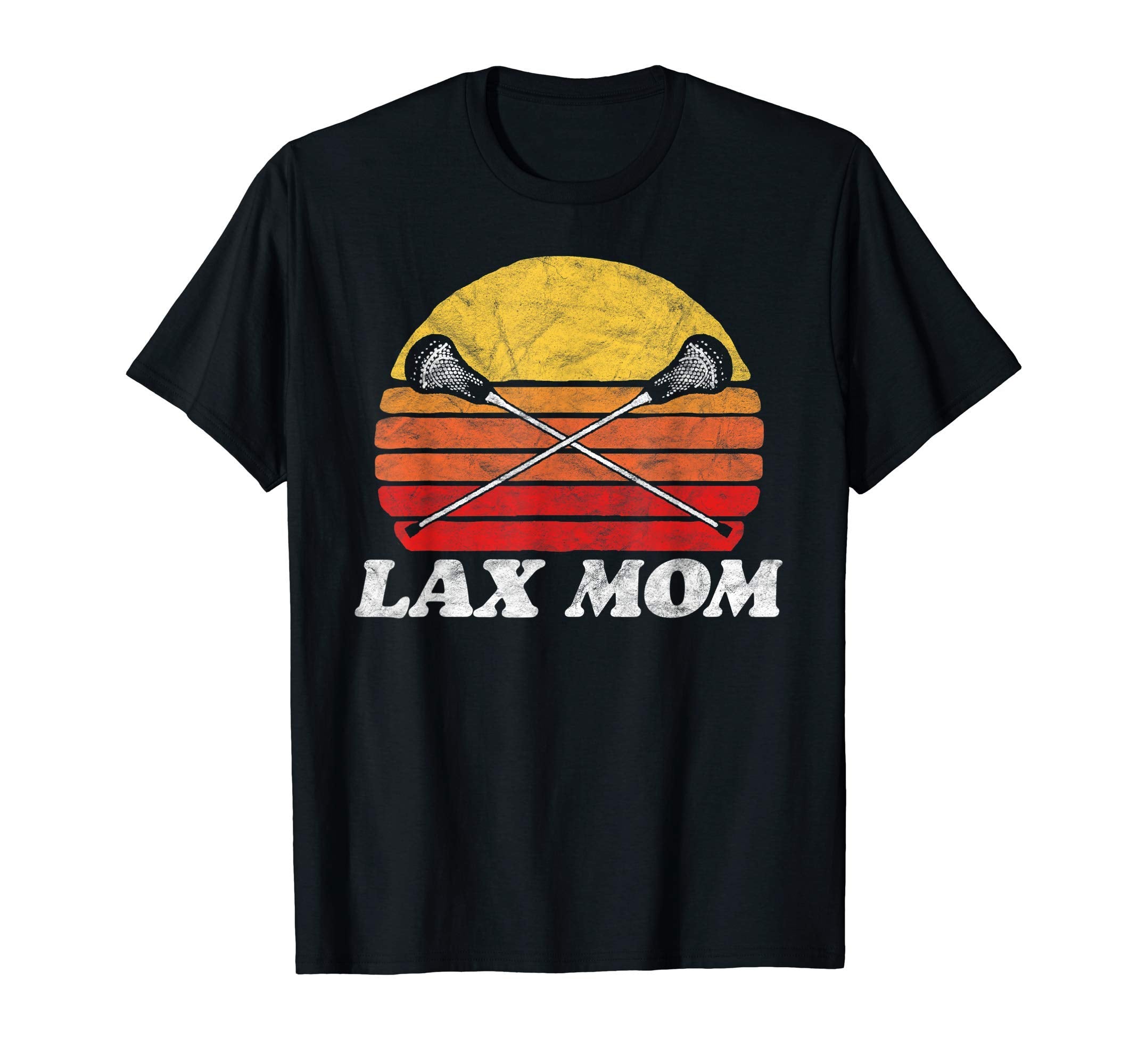 Lax Mom X Crossed Lacrosse Sticks 80S T-Shirt - Unique Graphic Unisex - T-Shirt, Sweatshirt, Hoodie
