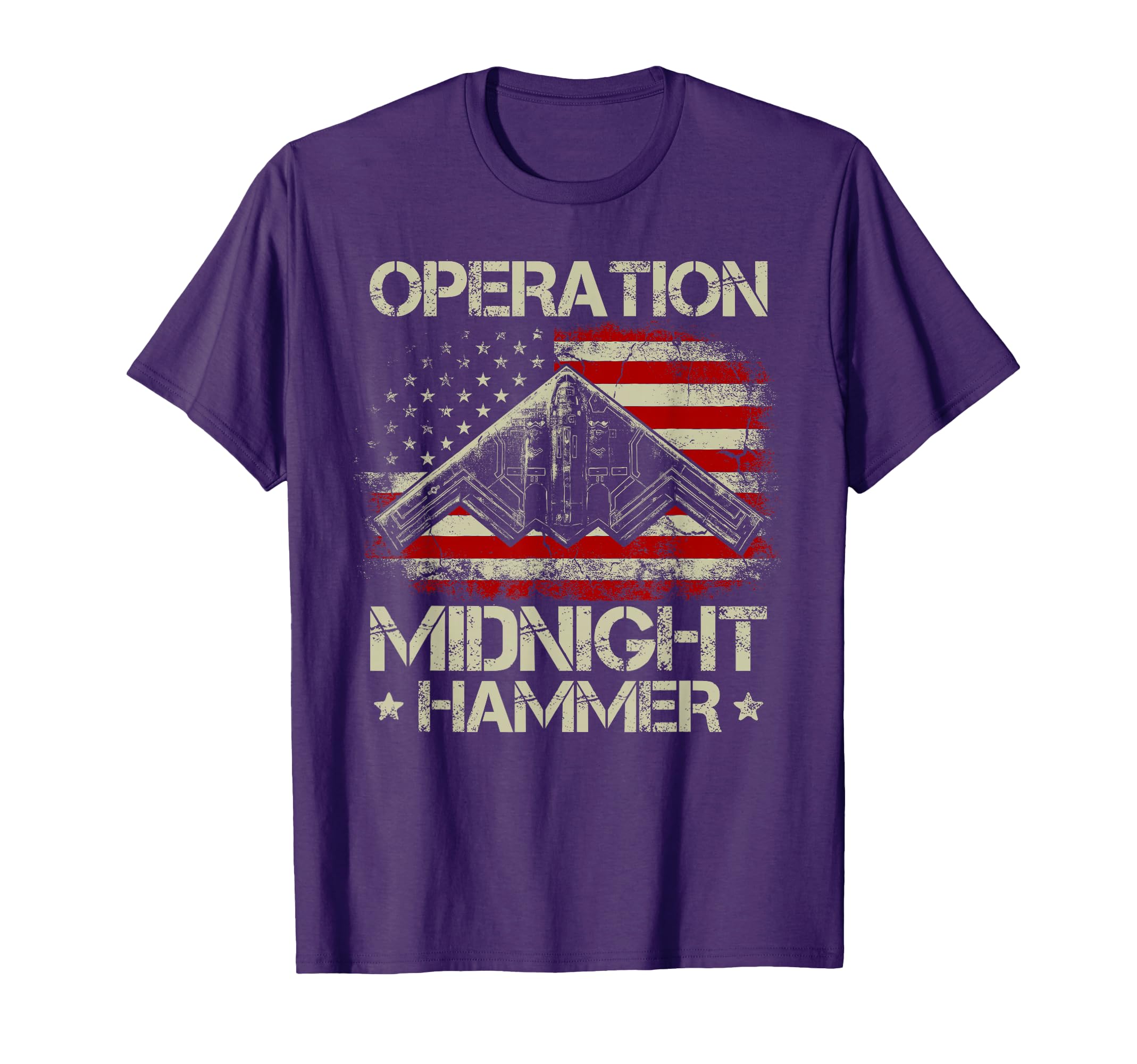 Midnight Hammer Stealth Bomber Usa Flag T-Shirt - Minimalist Print Unisex - T-Shirt, Sweatshirt, Hoodie
