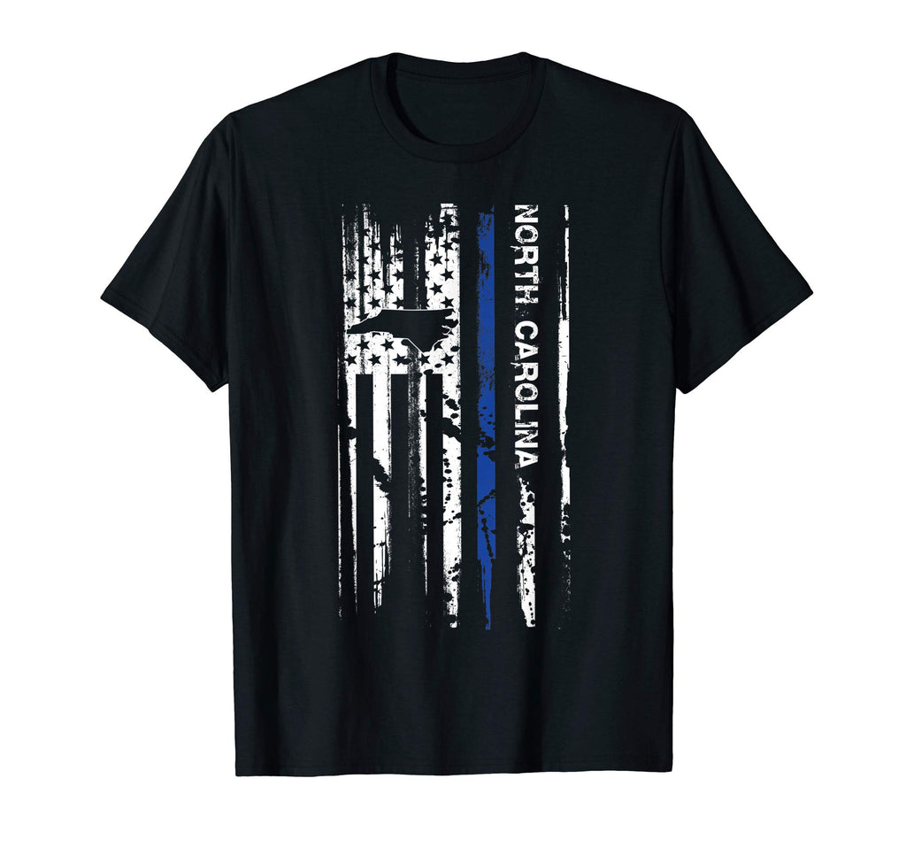 North Carolina Cop Thin Blue Line T-Shirt - Aesthetic Graphic Men Women - T-Shirt, Sweatshirt, Hoodie