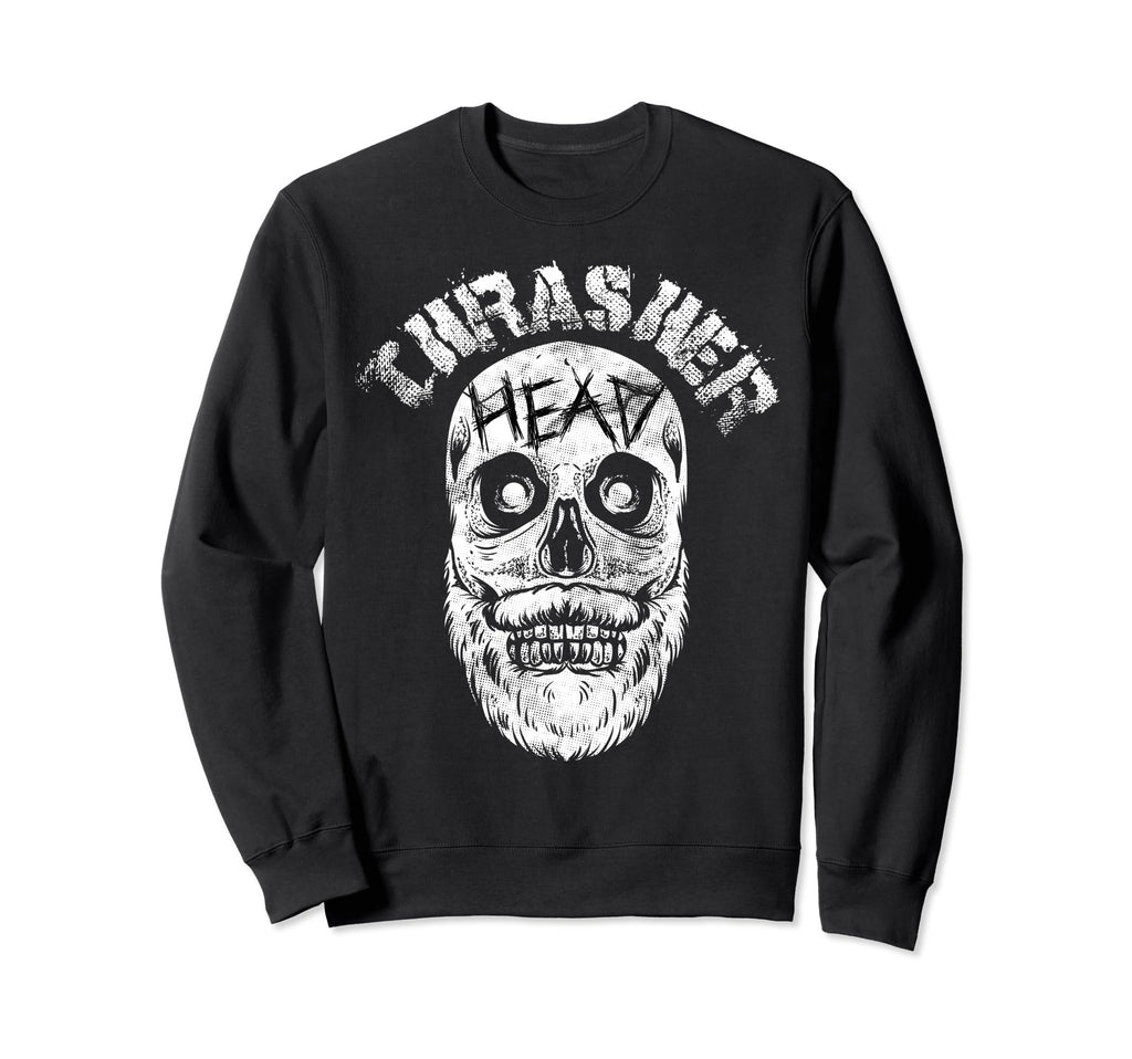 Thrasher Head Distressed Skull Skater Sweatshirt - Trendy Graphic Men Women - T-Shirt, Sweatshirt, Hoodie