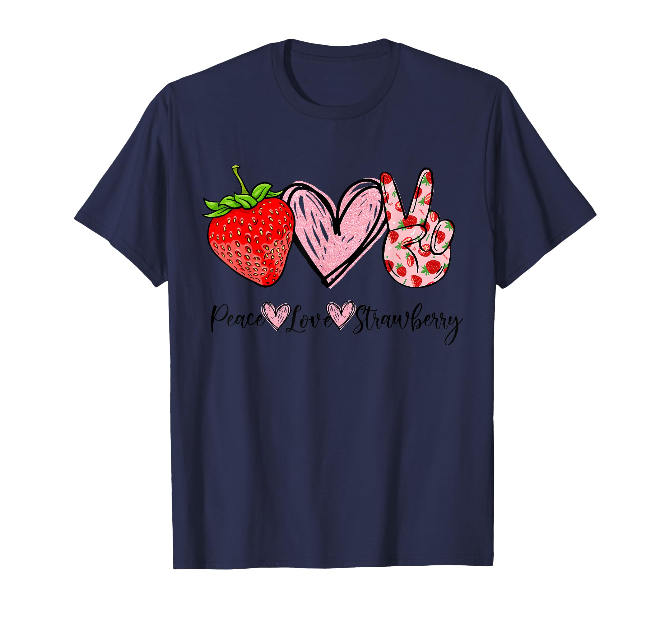 Peace Love Strawberry Farmer T-Shirt - Unique Graphic Men Women - T-Shirt, Sweatshirt, Hoodie