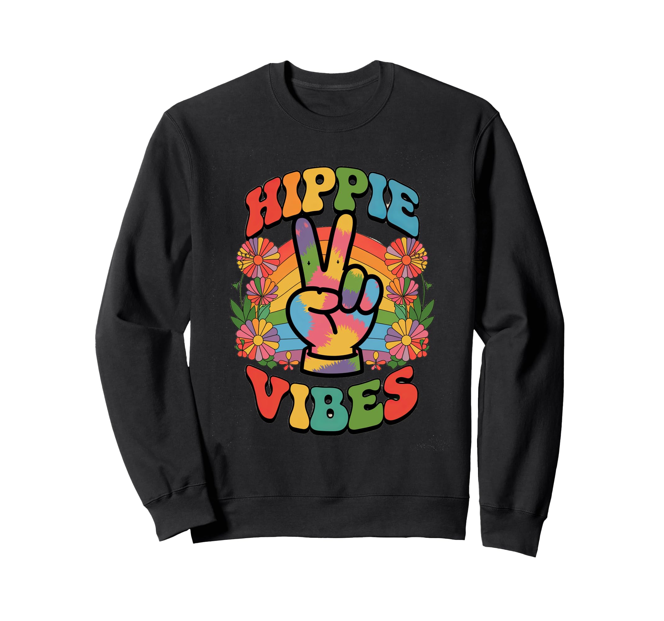 Groovy Hippie Vibes Flower Power Sweatshirt - Graphic Print for Adults - T-Shirt, Sweatshirt, Hoodie