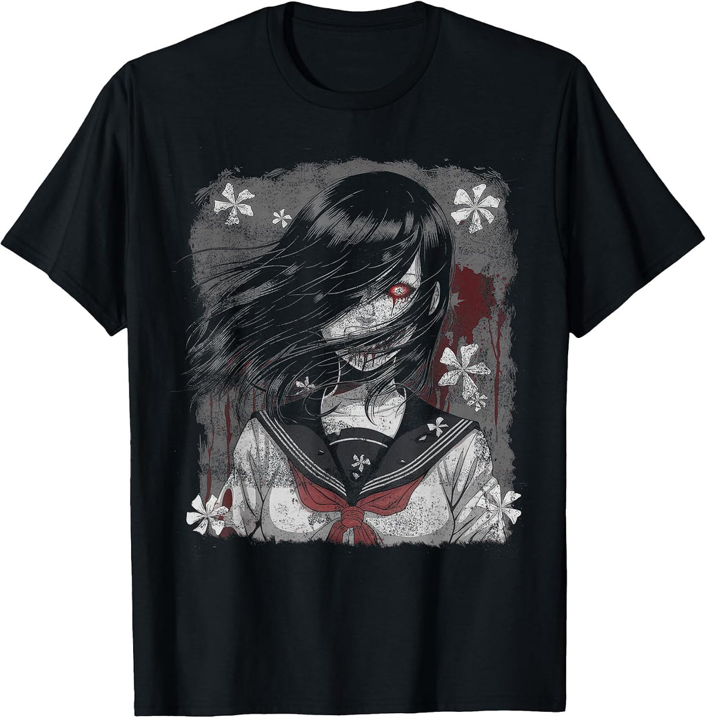 Horror Dark Anime Manga Japan Japanese Creepy - Adult & Kids T-Shirts, Sweatshirts & Hoodies apparel design preview 1